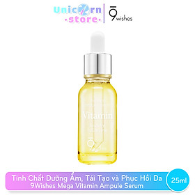 Tinh Chất Dưỡng Ẩm, Tái Tạo và Phục Hồi Da 9Wishes Mega Vitamin Ampule Serum 25mL