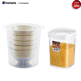 Combo khay đựng bát đĩa cất gọn φ14.9cm + Hộp đựng thực phầm khô 520ml - nội địa Nhật Bản