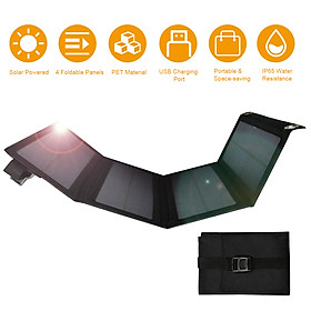 5V 20W USB Solar P-owered Energy Cell C-harger with Chargeing Cable Foldable Bendable IP65 Water Resistance P-ower B-ank
