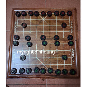 Combo bộ bàn cờ tướng gỗ hương đá + quân gỗ trắc đỏ đen víp