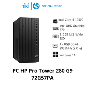 Mua PC HP Pro Tower 280 G9 72G57PA (Intel Core i5-12500/8GB/512GB SSD/Không HDD/Windows 11 Home/WiFi 802.11ac) - Hàng Chính Hãng