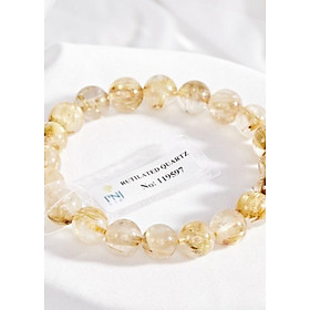 Lắc Tay Thạch Anh Tóc Vàng Tự Nhiên 9mm Kèm Giấy Kiểm Định