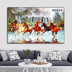 Mua Tranh Tráng Gương Sang Trọng Treo Tường Hiện Đại _ Tranh Mã Đáo Thành Công