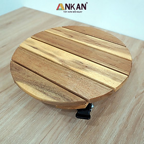 Đế Kê Chậu Cây Có Bánh Xe ANKAN, R30cm Làm Giá Đỡ Kệ Hoa Cây Cảnh, Màu Vàng Nắng, Chịu Tải 150Kg