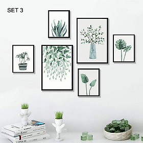 Mua Bộ 6 tranh lá nhiệt đới tong màu nước