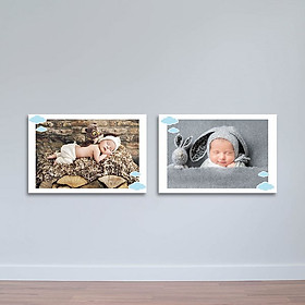 Mua Bộ 2 Tranh Em Bé Dễ Thương - Tranh Treo Phòng Ngủ Canvas W1164 (Size