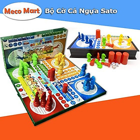 BỘ CỜ CÁ NGỰA Sato43 LOẠI TO 42x42cm, Nhựa Nguyên Sinh, 2-4 Người Chơi