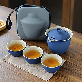 Mua Bộ Ấm Trà Gốm Sứ Xách Tay Khi Đi Du Lịch Gồm 3 Ly  Ấm Trà  Túi Xách Tay Đơn Giản Tinh Tế