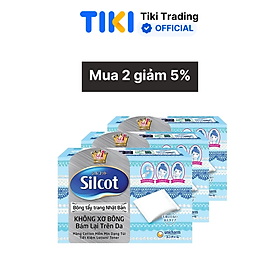 Bộ 3 Hộp Silcot Bông Trang Điểm (bông tẩy trang) Nhật Bản (82 Miếng/Hộp)