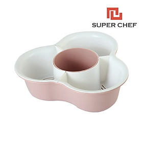 Bộ Thau Và Rổ 4 Ngăn Ăn Lẩu Super Chef Siêu Tiện Lợi, Sang Trọng 