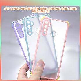 Ốp Lưng Nhám Viền Màu Chống Sốc Toàn Phần 4 Góc Lồi Cho Realme 6i- Hàng Chính Hãng