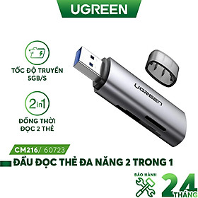 Mua Đầu đọc thẻ USB 3.0 UGREEN 60723 đọc thẻ đa năng SD/ TF - Tốc độ truyền 5GB/s - Hàng nhập khẩu chính hãng
