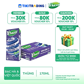 Thùng 48 Hộp Sữa Chua Lên Men Tự Nhiên Yomost Bạc Hà - Việt Quất (170ml/Hộp)