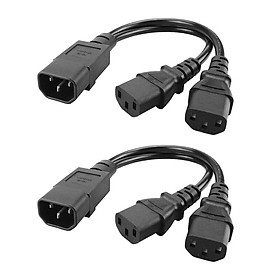 PVC Y-Cable IEC320-C14 to 2C13 Power Cord Male to Female Assy Dual-pin