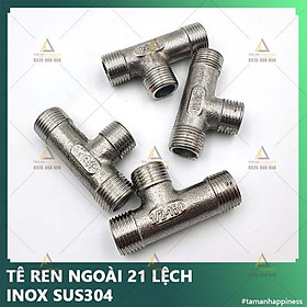 Tê ren ngoài 21 lệch inox đúc 304,tê chia nước bồn cầu nhà tắm,nhà vệ sinh hàng inoc đẹp