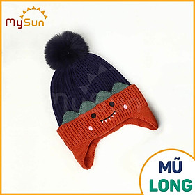 Set mũ nón khăn len trùm đầu cho bé trai - gái 1 2 3 4 5 6 7 8 tuổi mùa đông đẹp MySun