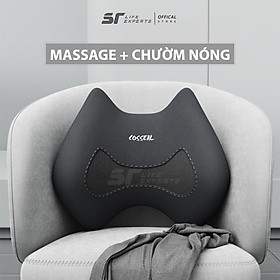 Gối Tựa Lưng Massage Túi Khí Kéo Dãn,Tích Hợp Chườm Nóng Công Thái Học, Giảm Đau Cột Sống - Sairui