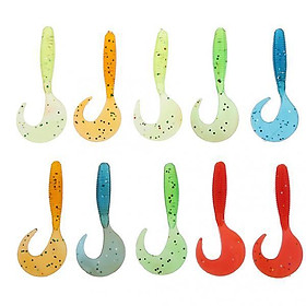 Grub Soft Worm Plastic Fishing Lure Micro Jig Head Tackle Bait