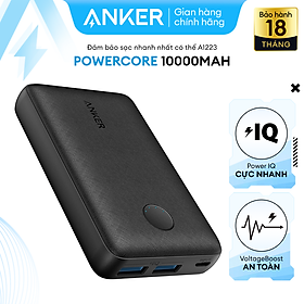 Sạc dự phòng ANKER PowerCore Select 10000mAh - A1223 - Thiết kế nhỏ gọn và nhẹ, 2 cổng sạc USB-A tiện lợi, vật liệu chống trượt và chống bám vân tay