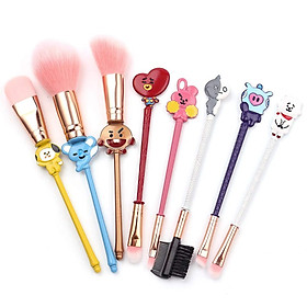 Bộ 8 cọ trang điểm cá nhân hình BTS kèm túi đựng xinh xắn
