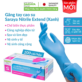 Mua Găng tay cao su Saraya Nitrile Glove Extend (Màu Trắng)  dùng trong thực phẩm  làm đẹp  y tế  công nghiệp - 200 cái/hộp