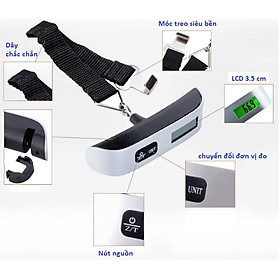 Mua Cân Vali inox Cân điện tử hành lý xách tay 50kg Electronic luggage scale ( Tặng kèm Pin ) DL38-CanInox50