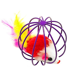 Rat Cage Toys Cat Playing Ball Lovely Round Artificial Feather Kitten Dogs