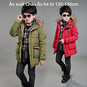 Áo Khoác Mùa Đông Size Đại Form Dài Cho Bé Trai Cao Từ 120-156cm