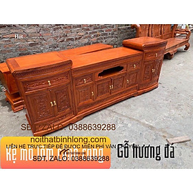 Kệ ti vi mõ lõm gỗ hương đá