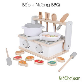 Đồ chơi nhà bếp kết hợp vỉ nướng BBQ 19 chi tiết