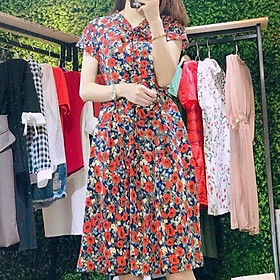 Đầm xòe cổ nơ chấm bi CC27 cao cấp
