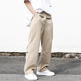 Quần Nhung Tăm cá tính, phong cách- Quần Ống suông, Quần ống rộng nhung gân có túi sau Chất nhung tăm cao cấp - Quần Ống Rộng Nhung Tăm Dáng Suông - Quần Nhung Tăm Cạp Chun 3 Màu Basic, Quần ống rộng nhung có 2 túi sau in chữ