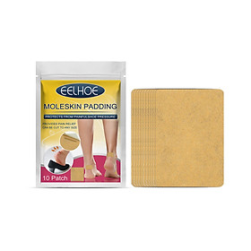 EELHOE 10 Patches Moleskin Heel Protection Patch Adhesive Tape Patches for Feet Toes Heel Care Patches