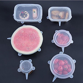 Mua Bộ 6 Miếng Silicone Bọc Thực Phẩm Nắp Đậy Màng Silicon Bảo Quản Thức Ăn