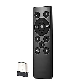 K2 Laser Pointer RF 2.4GHz Wireless Multifunctional Presenter PowerPoint PPT Clicker Remote Control Plug and Play Black