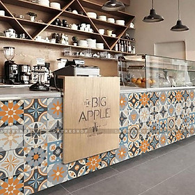 Decal dán bếp Decan dán tường Decal chống nước dán kính, nhà tắm - Decal gạch bông loại 1- Grey