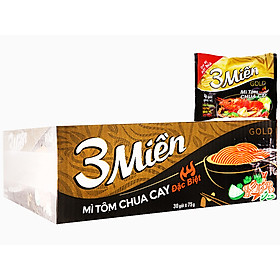 Mì 3 miền gold tôm chua cay đặc biệt 75g x 30 gói