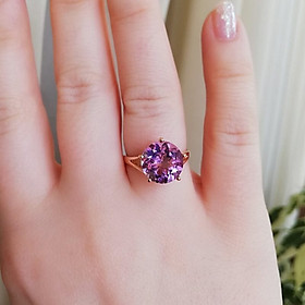 Nhẫn vàng 14KR đính đá chủ Amethyst thiên nhiên - MOON Jewelry