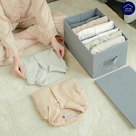 Mua Sét 2 hộp đựng quần áo chia 9 ngăn sắp xếp quần áo dễ tìm phong cách Nhật Bản 38x25xcao20cm