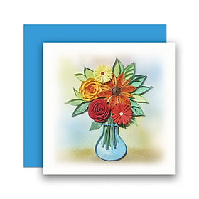 Thiệp Giấy Xoắn (Quilling Cards) - Thiệp Sinh Nhật, Tình Yêu, Chúc Mừng - FLOWER 15x15cm