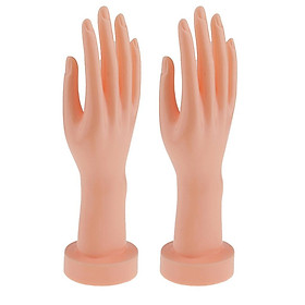 2 Pcs Female Mannequin Hand Jewelry Bracelet Ring Watch Display Model Stand Holder Rack, Anti-Discoloration - Skin Color