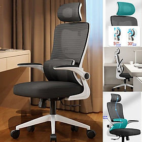 Mua Ghế Xoay Văn Phòng Làm Việc Công Thái Học Ergonomics GVP-130 - Tay Gập Thông Minh  Tựa Đầu  Tựa Lưng Lưới Thoáng Khí  Chân Xoay Tiện Ích  Đệm Ghế Êm Aí