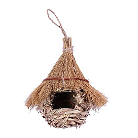 Grass Birds Nest Shelter Hut Hand Woven Bird House for Indoor Outside Garden