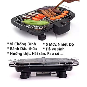 (Loại Tốt) Bếp Vỉ Nướng Điện Không Khói BBG KhoNCC - Electric BarBecue Grill 2000W - KPD-BEPDKK-425 - Hàng Chính Hãng