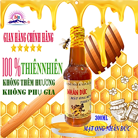 Mật ong rừng thiên nhiên Nhân Đức chai thủy tinh 300ml hàng chính hãng chất lượng