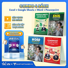 Hình ảnh Combo 4 Sách Excel - Word - PowerPoint - Google Sheets Ứng Dụng Văn Phòng Kèm Khoá Học Video ĐÀO TẠO TIN HỌC