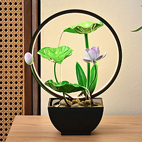 Mua Thác Nước Phong Thủy Hồng Liên Đài Có Đèn Trang Trí_ Hàng chính hãng