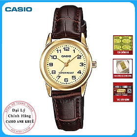 Đồng hồ nữ dây da Casio LTP-V001GL-9BUDF