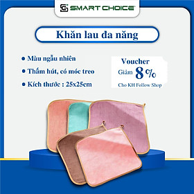 Khăn tay lau bếp treo tường 25x25 ( SET 3 KHĂN ), Khăn lau tay lau bát nhà bếp đa năng có móc treo siêu mềm thấm hút tốt - Màu Ngẫu Nhiên