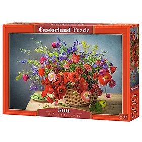 Xếp hình puzzle tranh tĩnh vật hoa anh túc 500 mảnh CASTORLAND B-53506